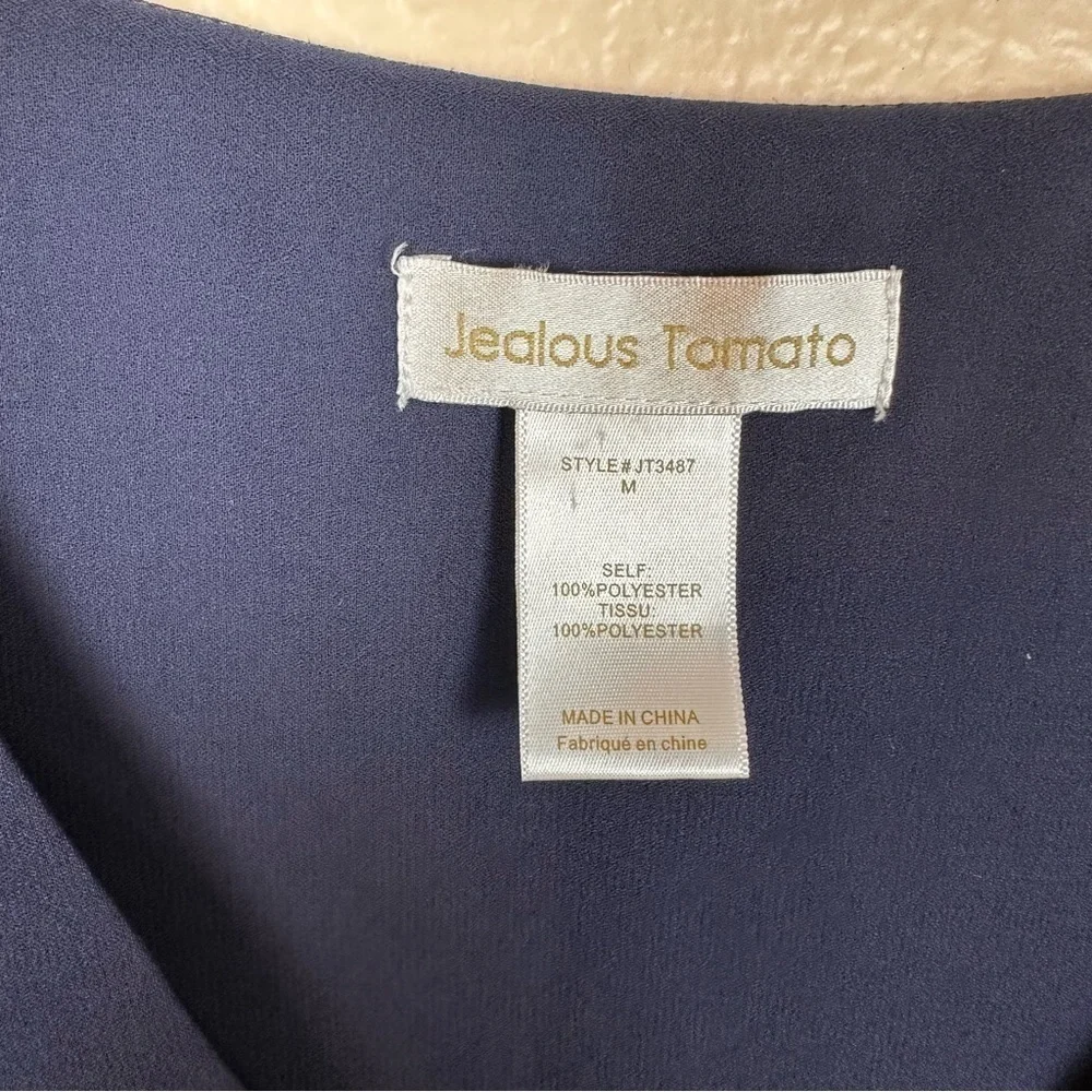 JEALOUS TOMATO NAVY BLUE CAPE BLOUSE - Picture 3 of 4